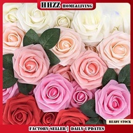 50 piece imitation foam rose head, artificial flower powder foam rose red decoration wedding party h