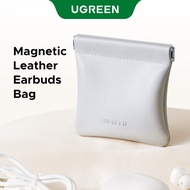 UGREEN Magnetic Leather Earbuds Storage Bag Soft Fabric Velvet Lining Earphone Storage Bag Easily Op