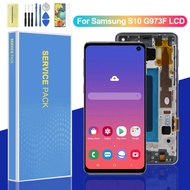 Quality S10 Display With Frame For Samsung S10 Lcd G973f G973a G973u Display Touch Screen Digitizer 