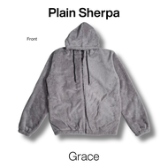 Jaket Hoodie Sherpa Zipper Polos Pria Wanita Bulu Tebal Halus Jaket Bulu Sherpa Hoodie Premium