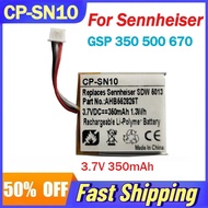 3.7V 350mAh CP-SN10 Li-Polymer Battery for Sennheiser GSP 350 500 670 Headphone Batteries AHB552826T
