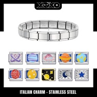 Planet, Star, Galaxy Charm Bracelet Italian Charm Bracelet, Italian Charm Bracelet Stainless Steel
