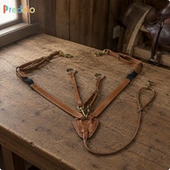Predolo Bovine Leather Horse Breastplate - Brown, Durable Chest Strap