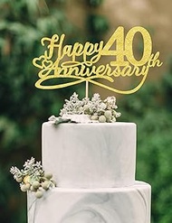 Happy 40th Anniversary Cake Toppers - 40th Wedding Anniversary Decorations, 40th anniversary cake to
