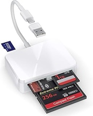 RRSITIAU SD Card Reader, 4 in 1 USB C to SD/TF/CF/MS Card Reader with USB to USB C Adapter Memroy Ca