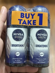 NIVEA MEN DEODORANT Brightening Anti-Perspirant Roll-On * BUY 1 TAKE 1 *