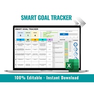 SMART Goal Setting Template SMART Goal Tracker Goals Planner Goals 2025 Goals Tracker Excel Goal Pla