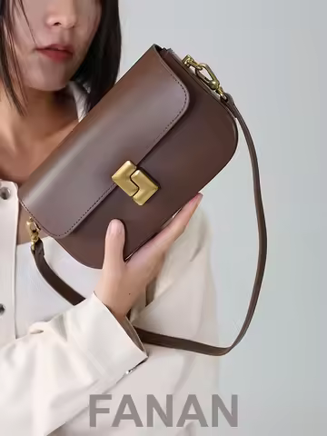 FANAN Genuine Leather Luxury Designer Woman Handbag Small Square Shoulder Bag Crossbody Bags Minimal