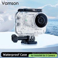 Vamson กันน้ำ60เมตรที่อยู่อาศัยสำหรับ Insta360 GO3กรณีดำน้ำป้องกันใต้น้ำดำน้ำปกคลุมสำหรับ Insta360ไป3อุปกรณ์เสริม