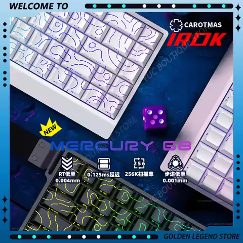 IROK CAROTMAS Mercury68 PRO/MAX E-sport 8K Magnetic Switch Gaming Mechanical Keyboard RGB Long Batte