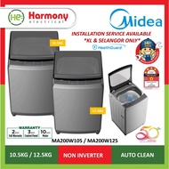 MIDEA 10.5kg / 12.5kg Top Load Washing Machine MA200W105/ MA200W125 Washer Non Inverter Mesin Basuh 