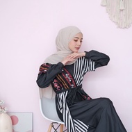 gamis batik kombinasi polos/Dress batik wanita