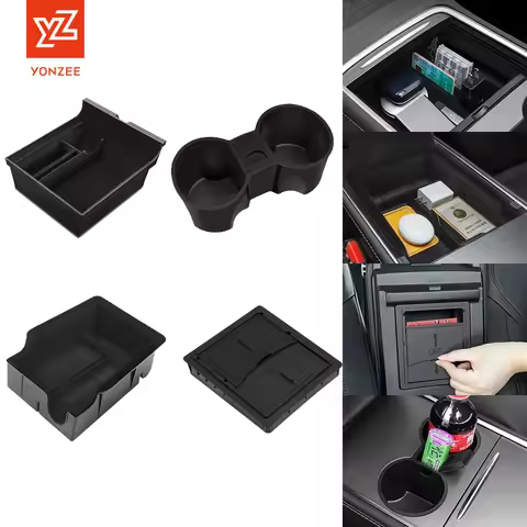 YZ For Tesla Model 3 Model Y 2021-2023 Center Console Organizer Car Tesla Car Armrest Hidden Storage