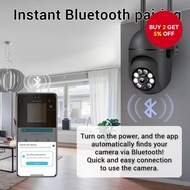 Automatic Human Tracking 2PC Camera 5MP Bluetooth Security Cam 4X Zoom Color Night Vision