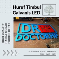 Huruf & Logo Timbul Galvanis LED Nyala Model Backlight