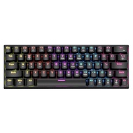 Keyboard Gaming LED K101D 63คีย์ Type-C แบบใช้สายสำหรับพีซีคีย์แยกต่างหากและคีย์บอร์ดแบบกลไกเงางาม