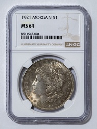 1921 美國 1 圓 摩根銀幣 MS64 (NGC)