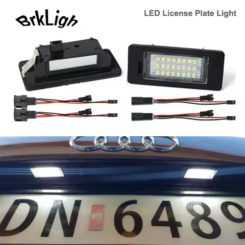2Pcs No Error White LED Number License Plate Lights Lamp Car Accessories For Audi Q3 Q5 A1 S1 A3 A4 