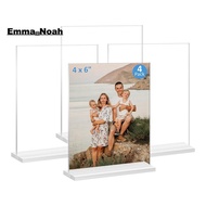 Acrylic Picture Frame 4x6 Inches, 4 Pack Plastic Picture Frames Holder Standing,Double Sided Picture