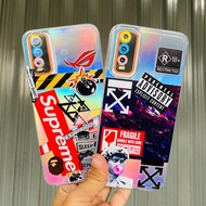 OPPO BRAND Fashion Hologram Case A7 A12 A5S A15 A57 2022 A77S A58 4G Casing Hologram Aurora Aero Sto