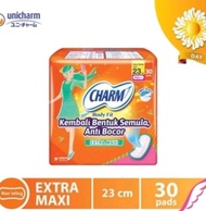 Charm Body Fit Extra Maxy Non Wing Isi 30 pads Softex Pembalut Wanita