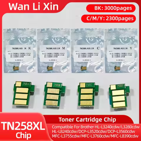 TN258 TN258XL Toner Cartridge Chip For Brother HL-L3240cdw L3280cdw L8240cdw DCP-L3520cdw L3560cdw M