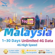 Wefly Malaysia SIM card 1-30 Days Daily500MB/1GB/3GB Unlimited Data 4G High Speed Prepaid SIM Card For Top up