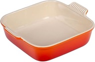 Le Creuset Stoneware Heritage Square Dish, 3 qt. (9"), Flame