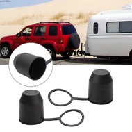 JUNMPER2R 2Pcs/Set Trailer Hitch Ball Cover, Black Hitch Cover Tow Bar Ball Cover, Durable Plastic T