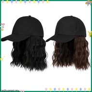 Curly Wig Baseball Cap With Short Hair Wig Women Adjustable Hair Wig Hat W0Q5