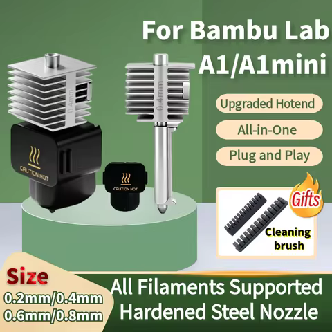 For Bambu Lab A1 A1MINI Nozzle Hardened steel Integrated A1 Hotend Kit High-Precision A1 Nozzles for