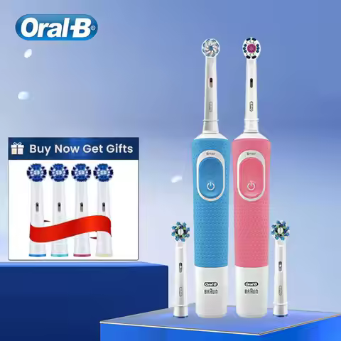Oral B D100 Electronic Toothbrush Adult Rechargeable Cross Action 2D Rotary With 2 Min Timer Cleanin