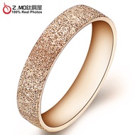 Z.MO Titanium Steel House Girls Ring Sand Surface Pearl White Plated Rose Gold Can Add To Purchase L