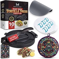 Linea Authentica - Tortilla press 10 inch - Large Set - Tortilla Press - Tortilla Warmer - 6 Tortill