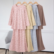 [Sunshine]Dewasa Saiz36-52(S-6XL) Set Baju Kurung Sedondon Corak Bunga Kain Duyung Mini Moden Slim F