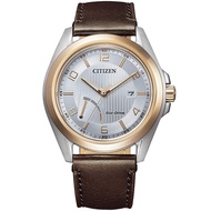 Citizen Eco-Drive AW7056-11A AW7056-11 Mens Analog Solar Watch Leather Strap