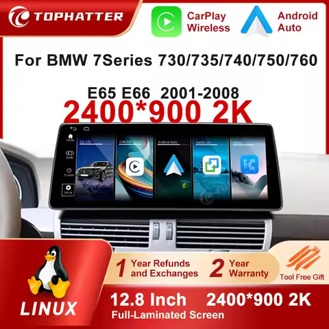 12.8 in CarPlay For BMW 7 Series E65 E66 CCC System 2K Screen Car Radio LInux Multimedia Player Navi
