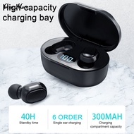 Ergonomic Wireless Earbuds Gym Headphones Waterproof Wireless Earbuds with Led Display and Hifi Sound for Outdoor Sports Blue 5.0 Earphones