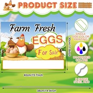 Hicarer 3 Pcs Farm Fresh Eggs for Sale Sign 12 x 16 Inch Large Fresh Chicken Eggs for Sale Yard Sign