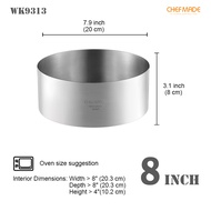 Chefmade 4/6/8 Inch Stainless Steel Round Mousse Ring