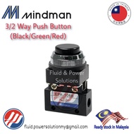 Mindman EPA-108 3/2 Way Push Button Valve "Made in Taiwan" Colour : Black , Green and Red , Port siz