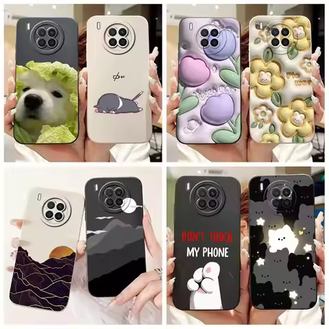For Huawei Nova 8i Case Nova8i 8 i Cover NEN-L22 NEN-LX1 NEN-LX3 Silicone Coque Soft Square Fundas F