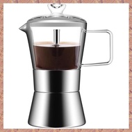 Moka Induction Stovetop Espresso Maker Italian Coffee Maker Espresso Moka Pot Glass-Top &amp Stainle