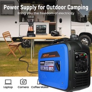 Blue Silent Portable Inverter Generator 2.8KW-3.8KW 4-Stroke Engine for Camper Travel RV Household E
