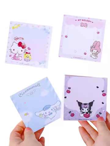 100pcs Sanrio My Melody Kuromi Cinnamoroll Character Themed Sticky Note Bundle - Cute Self-Adhesive 