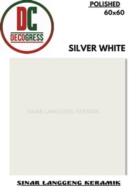 DECOGRESS GRANIT TILE SILVER WHITE GLAZED POLISHED 60X60/80X80/LANTAI
