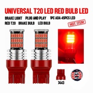 T20 LED BULB 7443 (BRAKE LIGHTS RED LED / 1PC ADA 45PCS LED)