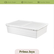 SWITZERLAND Storage box with lid, white, 50x77x19 cm Storage box