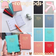ROSE 2024 Agenda Book, Pocket A7 Diary Weekly Planner, High Quality with Calendar To Do List English Notepad School Office