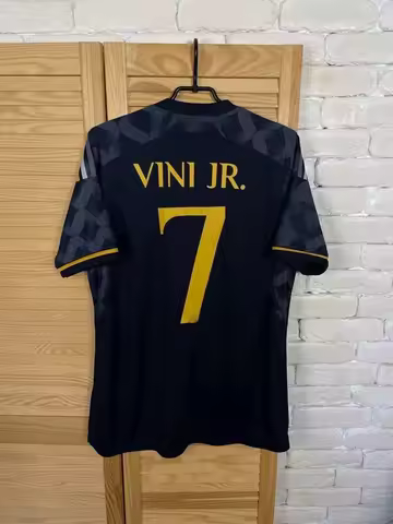 VINI JR.7 25-26 Away Football Jersey T-shirt 3D Printed Short Sleeved Sports T-shirt Adult Breathabl